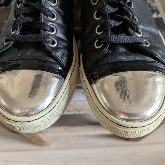 Lanvin Paris Black and Silver Women's Sneakers - Picture 6 of 12